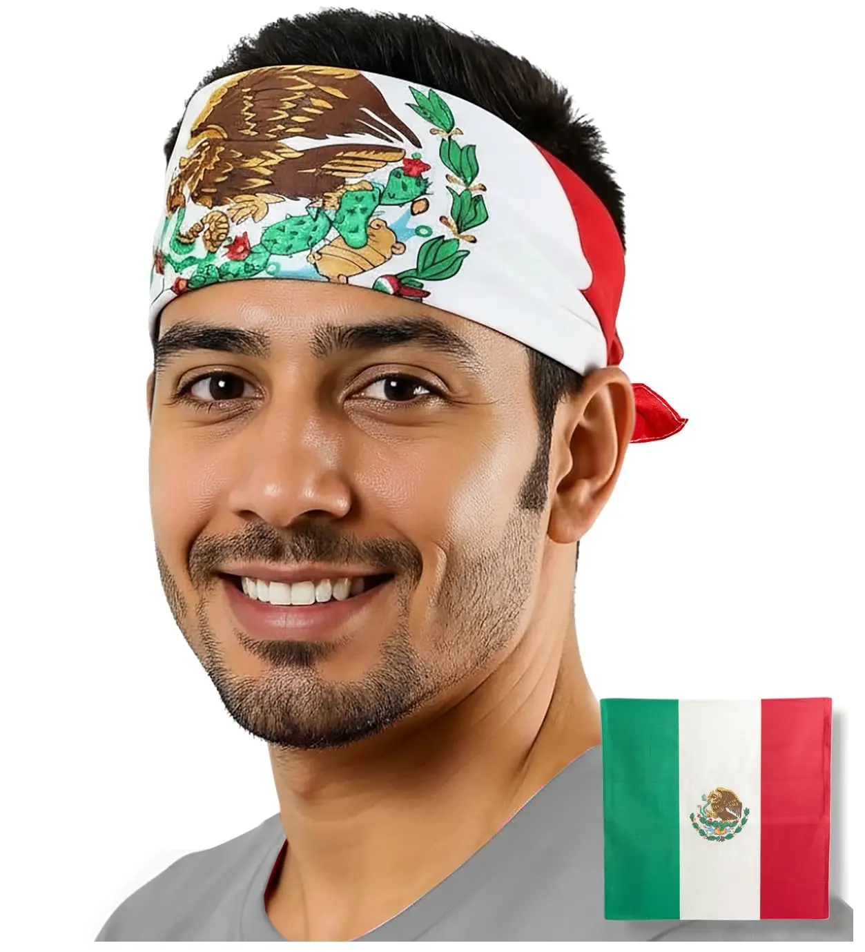 Costume Adventure Mexican Flag Bandana Mexico Flag Bandana Mexico Bandanna Headband for Men or Women - One SizeGift