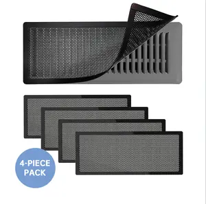 Floor Vent Covers Magnetic - 4 Pack Air Vent Filters Mesh Screen Dust Filter Vent Register Deflectors for Home HVAC AC Grilles & RV Vents - Strong Hold Washable (4x10 inch)