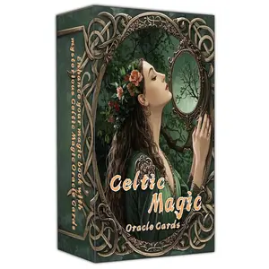 50 Pcs,13x8cm, Celtic Magic Oracle Cards Art, Tarot Card, Oracle Cards for Beginners, Holistic Affirmations Wicca, Perfect for Creating a Magical and Personalized Deck, Create Your Magical Deck for Spiritual Practice Card Games, Gift