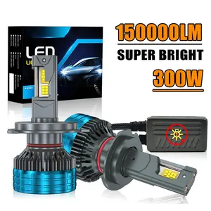 2-Pack H4 LED Canbus Car Headlight, Super H11 H7 H1 9012 9006 Hb4 9005, Plug-N-Play Bulbs, 300w 6000k Auto Lamp, Easy Installation