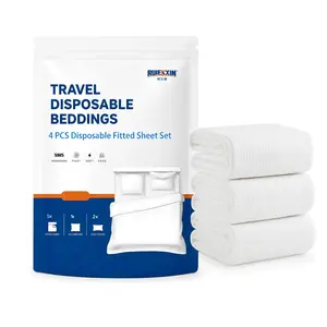 Disposable 4-Piece Travel Bedding Set | Fitted Hotel Sheets SummerVibes