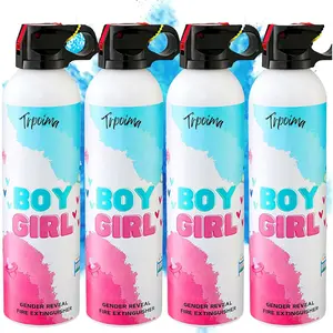 Gender Reveal Fire Extinguisher Set for Newborn Baby 4Pcs Blue Smoke Bombs 100% Biodegradable Color Blaster Confetti Cannon Shooter Gender Reveal Party Supplies