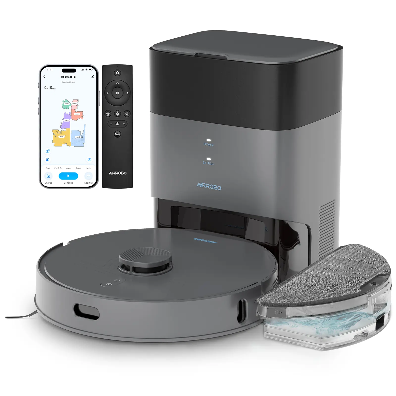 AIRROBO Smart Robotic Vacuum Cleaner Mop - Model L40+ with Self-Empty Station, Model L50+ with Ultrasonic Carpet Detection, Multi-Purpose Autonomous Robotic Vacuums for Automatic Cleaning, Multi Purpose Vacuum