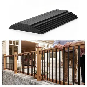 50-Pack Aluminum Deck Balusters 32.25" – DIY Metal Stair Railing Spindles with Pre-Installed End Caps & Screws, Anti-Rust Railing for Balcony Patio Poolside Deck Indoor Outdoor