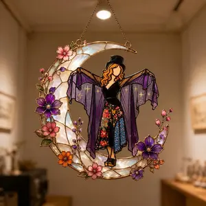 Witchy Moon Stevie Nicks Acrylic 2D Suncatcher, Fleetwood Mac Inspired, Music Band Fan Colorful Light Catcher, Music Home Décor, Gift For Fans
