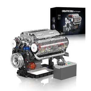V8 Engine Building Blocks for Adults 535pcs Realistic Functional Design V-Shaped Cylinder Layout Perfect for Model Enthusiasts