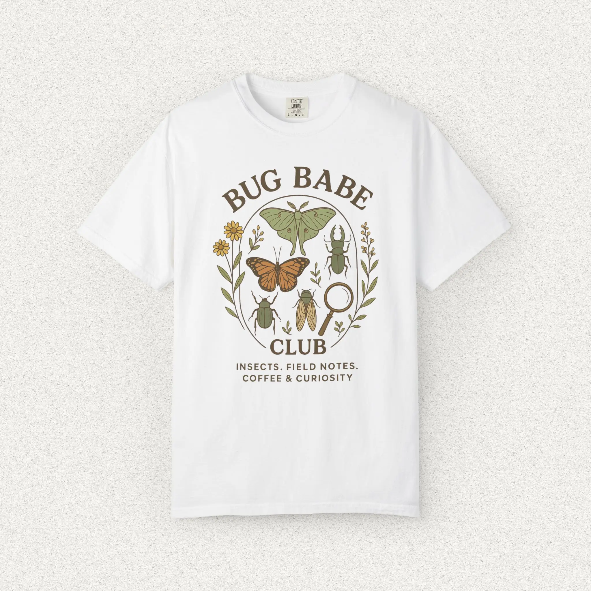 Bug Babe Club Garment-Dyed T-shirt | Insect Lover Gift, Nature Tee, Eco-Friendly Fashion, Bug Enthusiast Shirt, Unique Wildlife Apparel