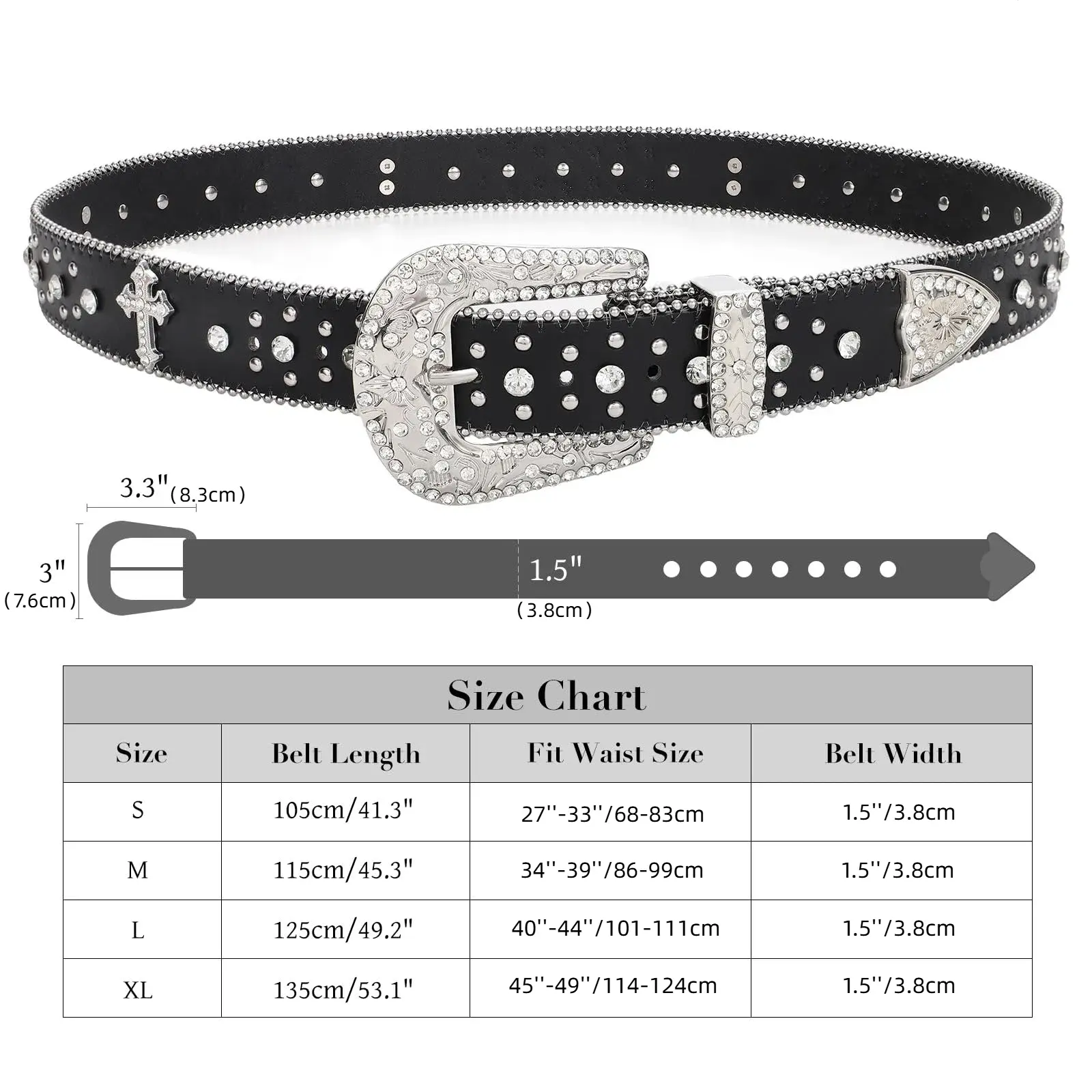 XZQTIVE Rhinestone Belt for Women & Men - A Fusion of 