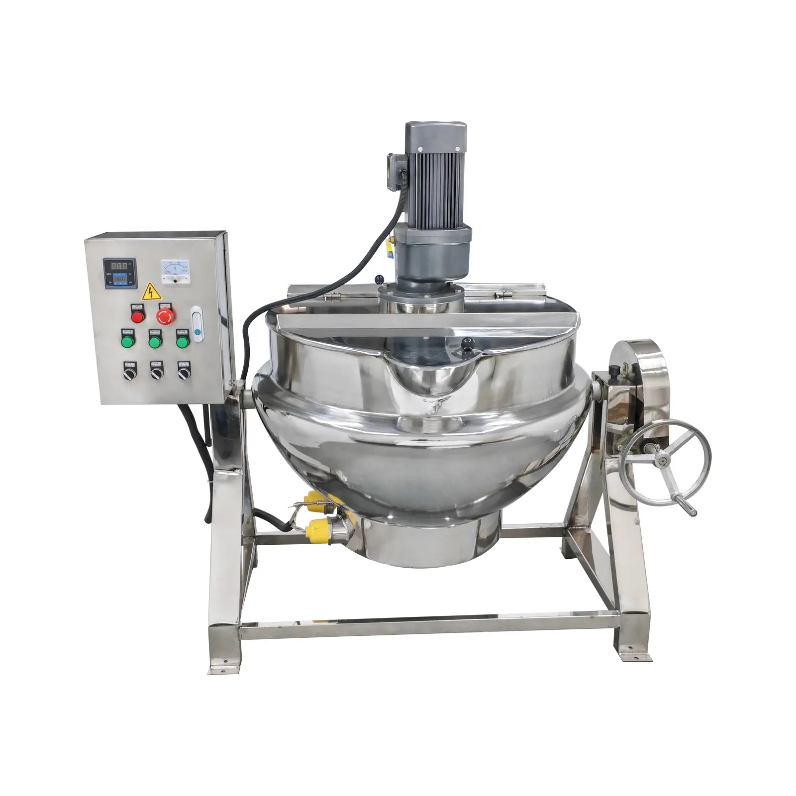 YOKOMA Jacketed Kettle 200L 52.8Gallon 220V 60Hz 3 Phase, Commercial Cooking Pot for Food Factory Canteen Soup Porridge Stew Making