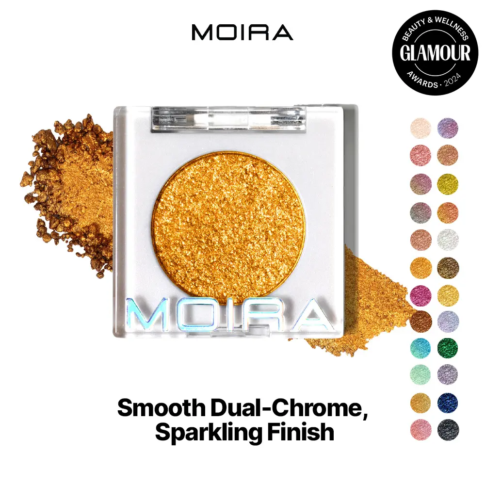 MOIRA | Chroma Light Eye Shadow (006, Honey Glow) | High-Pigment Foiled Finish, Creamy Blendable Microfine Shimmer, 100% Vegan