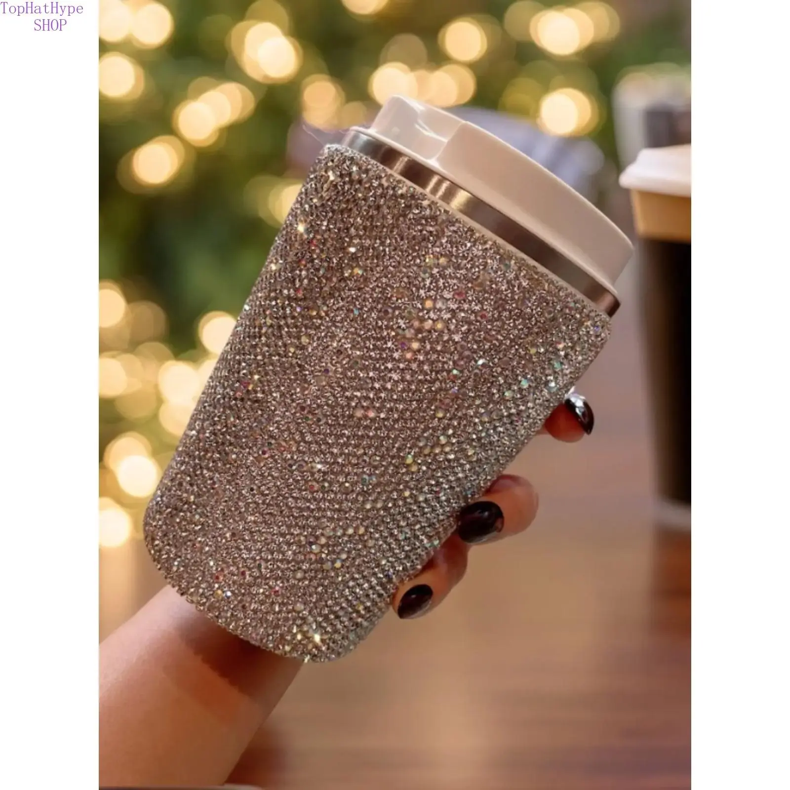 Luxury Bling Rhinestone 304 Stainless Steel Insulated Hydration Tumbler - Anti-Leak Vacuum Insulated Flask, Large-Capacity Portable Tumbler for Car Travel, Daily Use, Water Bottles, Durable Insulated, Print