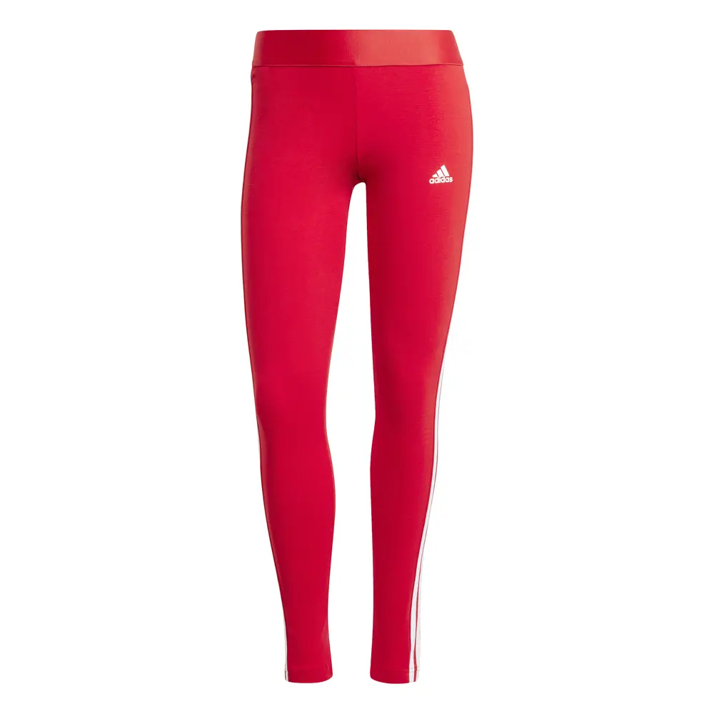 adidas Womens Loungewear Essentials 3-Stripes Leggings Casual - Red adidas Womens Loungewear Essentials 3-Stripes Leggings Casual - Red