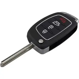 New Upgrade Keyless Entry Remote Key Fob Shell fits for Hyundai Sonata Santa Fe Flip Key Case Without Electronics transponder Battery - NO Programming Needed