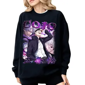 Gojo Satoru Shirt, Jujutsu Kaisen Sweatshirt, Jujutsuuuu Anjme Shirt, JJK Crewneck T-shirt, Cartoon Cute Shirt, Anime Gift For Fans