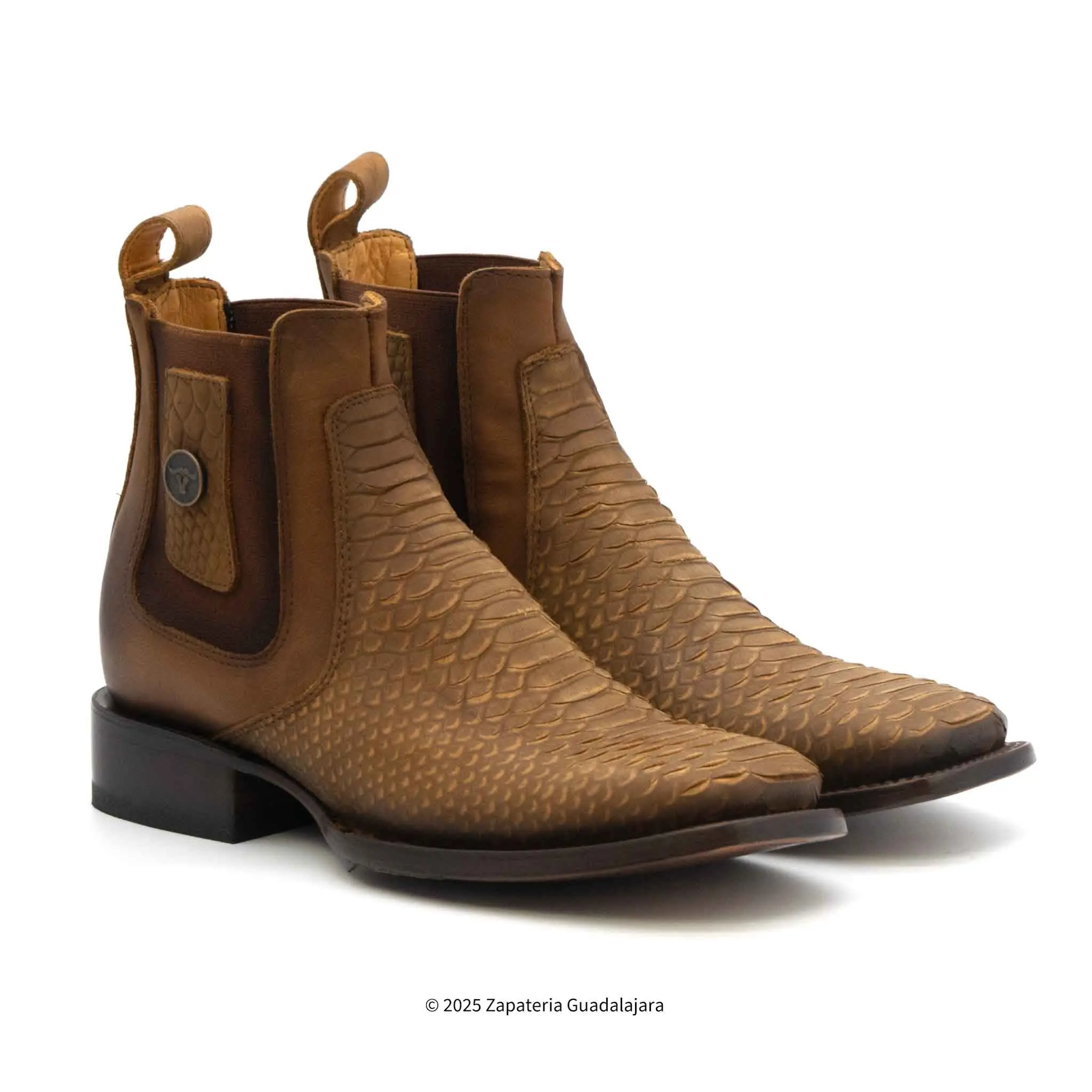 Honey Matte Python Print Nobuck Leather Boot-H42R6351