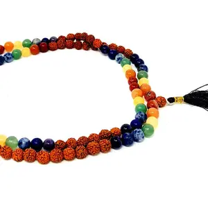 Rudraksha7 Chakra 8mm beads Japa Mala 5Prayer Mala