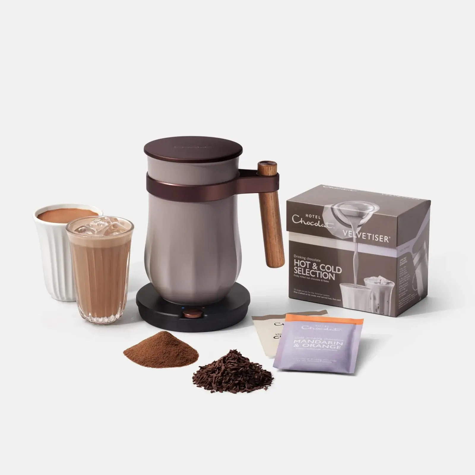 Velvetiser Hot Chocolate Maker - Includes 10 Serving Variety Pack Patented Vortex Design - Hot Drinking Selections