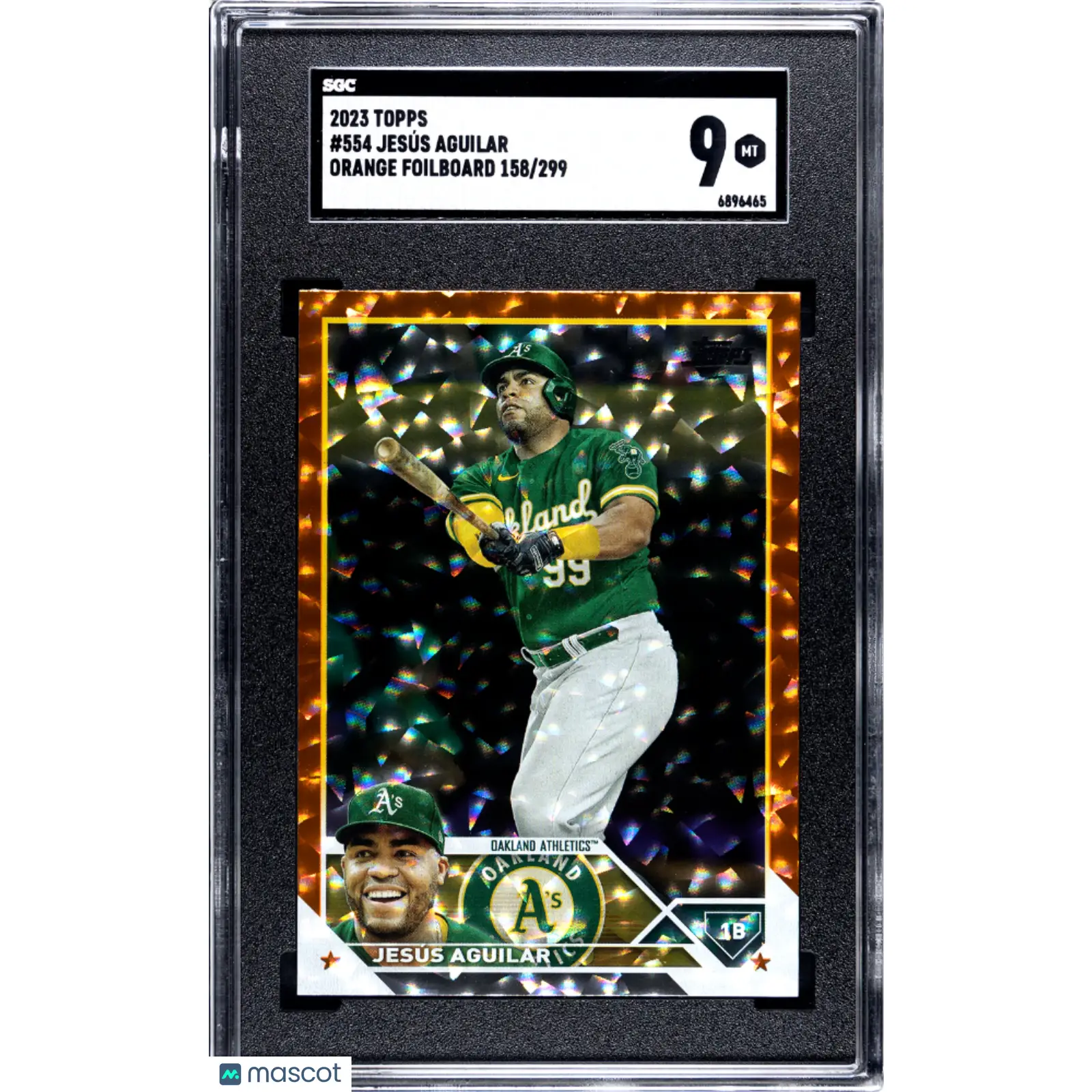 Jesus Aguilar SGC 2023 Topps #554 Orange Foilboard 158/299 Baseball 9
