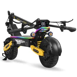 EOEOTWO GT06 PLUS Adult electric scooter, top speed 38MPH per hour, range 46 miles, 2400W dual-motor electric scooter, 11-inch tires, foldable electric scooter, dual hydraulic braking and application control, UL certified