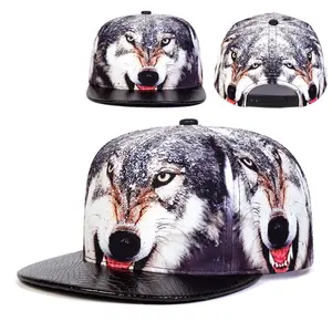 wolf pattern Casual Baseball Cap For Men  hip hop cap fashion Flat Brim Hat Sun Visor Cap For Women Graphic Trucker Hat Flatbill Snapback Cap