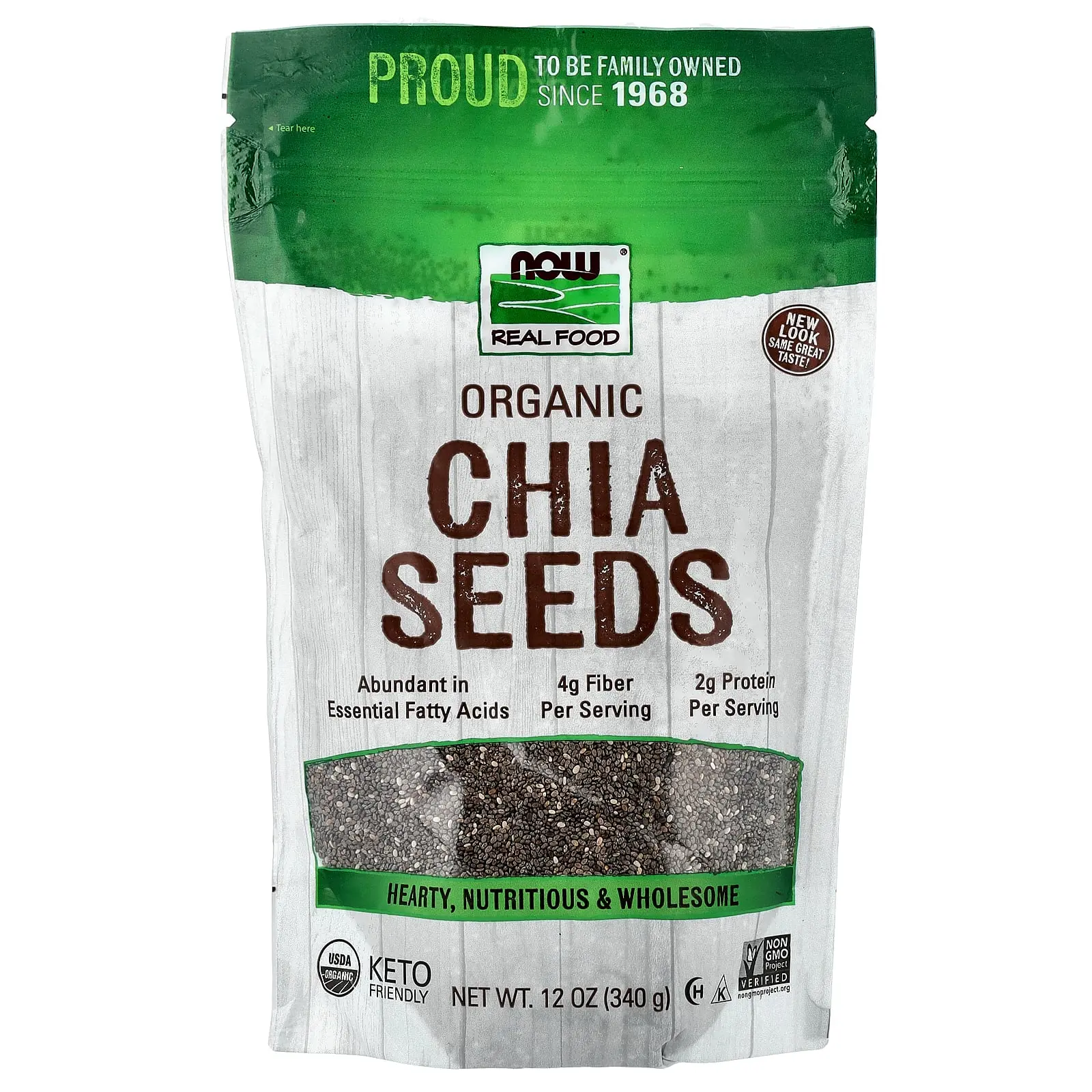 NOW Foods Real Food, Organic Chia Seeds, 12 oz (340 g)