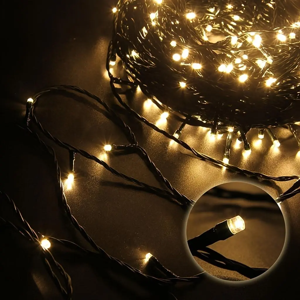 Solar Powered LED String Lights with Flexible Copper Wires & Bulbs - 0-5W Waterproof Outdoor Festive Decor, 39ft/100led Multi-Size (23/72ft Options) for Gardens, Porch Parties