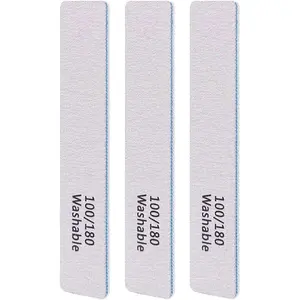 3PCS Professional Reusable Double-Sided 100/180 Grit Blue Nail File