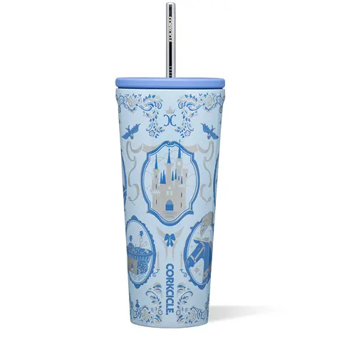 Disney Princess Themed Character Insulated Drink Cup - Stainless Steel Tumbler, Triple-Insulated, Cup Holder-Friendly, Heat Resistant, Leak-Proof, Comfortable Design, Cold Beverage Retention, Reusable Portable, Multi-Season Use, Lid, Straws