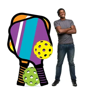 44" x 71" Pickleball Party Cardboard Cutout Stand-Up with Easel