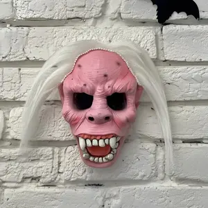 2-Piece Library Ghost Mask + No Ghost Sign Decor, Vintage Horror & Fun Style, Wall Decoration, Halloween Party Props, Adult Collection