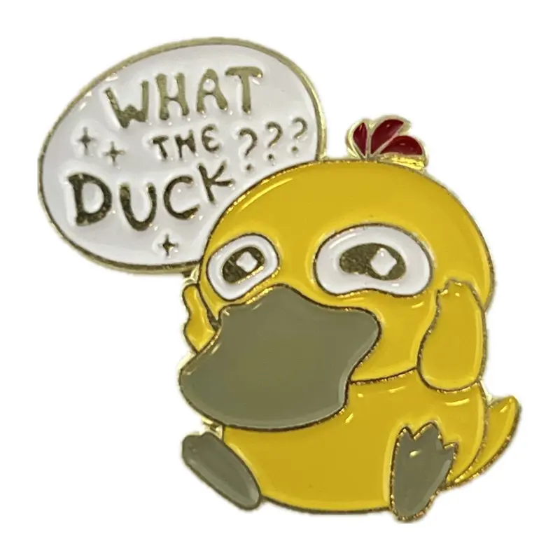 What the Duck Enamel Pin - Compact Animal Theme Fashion Accessory with Enamel Finish, Cute Funny Lapel Pin for Bags, Jackets, Every Day Use or Gifting, for Duck Lovers & Collectors