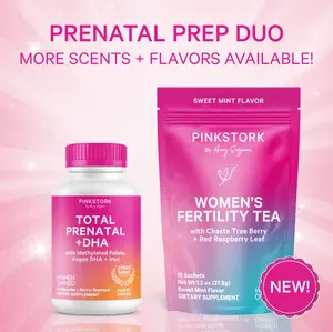 Pink Stork Prenatal Prep Duo | Fertility Support + Prenatal Nutrition for TTC | Vitex, Methylated Folate, Iron, Red Raspberry Leaf, Vegan DHA