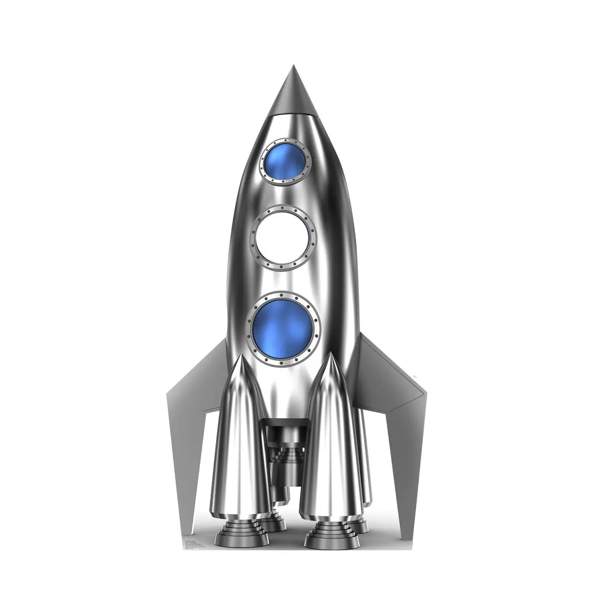 212 MAIN Advanced Graphics 2293 Large-Scale Rocket-Shaped Cardboard Standup, 72x39 in, Space-Themed Birthday Party Decoration Items, Home Decor Photo Prop for Kids Adults