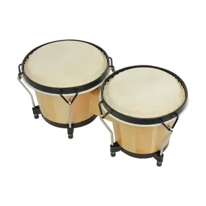 Wood bongo drum 6-inch 5.5-inch with Goatskin Head    bongodrum Percussion instrument for kids Wooden Percussion Musical Instruments