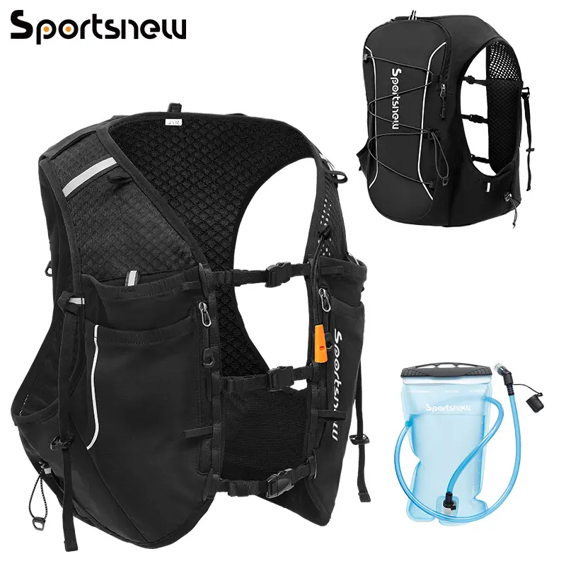 sportsnew Lightweight Hydropack Running Vest, Unisex Breathable Mesh Sports Outdoor Accessories with Multiple Compartment & Reflective Panels, Outdoor Activities, Secure Bounce-Free, Hydration Backpack, Straps, Mesh Fabric, Adjustable Fit, Trail Running,,