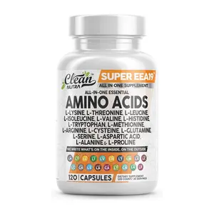 Clean Nutra Amino Acids Supplement with L-Lysine, L-Threonine, L-Leucine, Isoleucine, Valine, L-Histidine, L-Tryptophan, L-Methionine, L-Arginine, L-Cysteine, L-Glutamine for Muscle Recovery & Performance Capsules – Super EEA19
