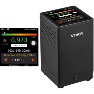 VEVOR Radon Detector for Home, Portable Radon Gas Air Quality Monitor with LCD Color Display, Visual Audible Alarms, Long - Term Monitoring, Battery Operated or Wired UseVEVOR Super Brand Day