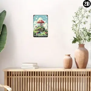 1pc Aluminum Mushroom Kingdom Sign 8x12 Inch Vintage Video Game Wall Decor Inspired Super Mario Wall Art for Nintendo Fans Man Cave Home Decor