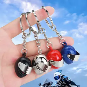 Creative Motorcycle Helmet Keychain Metal Pendant Souvenir 3D Mini Safety Helmet Key Ring Gift