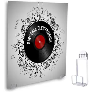 4 Sets 12 Pcs Vinyl Record Display Shelf Wall Mount with Adhesive Tape, Clear Acrylic Music Album Cover Holder No Screw for Home Decor