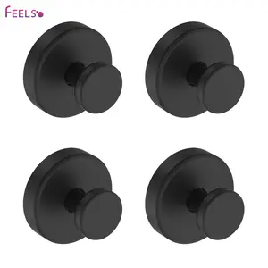 FEELSO 2/4 Pack Suction Cup Hooks for Shower Stainless Steel, Suction Hooks for Shower Wall Hangs 11lbs, Bathroom, Kitchen, Glass Door, Mirror, Tile, Loofah, Towel, Coat, Bath Robe, Brushed