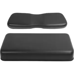 Front Seat Bottom & Seat Backrest Compatible with 2000.5-up Club Car DS Golf Cart Seat Bottom Cushion and Back Assembly Front Black Plastic Foam Wood-TK