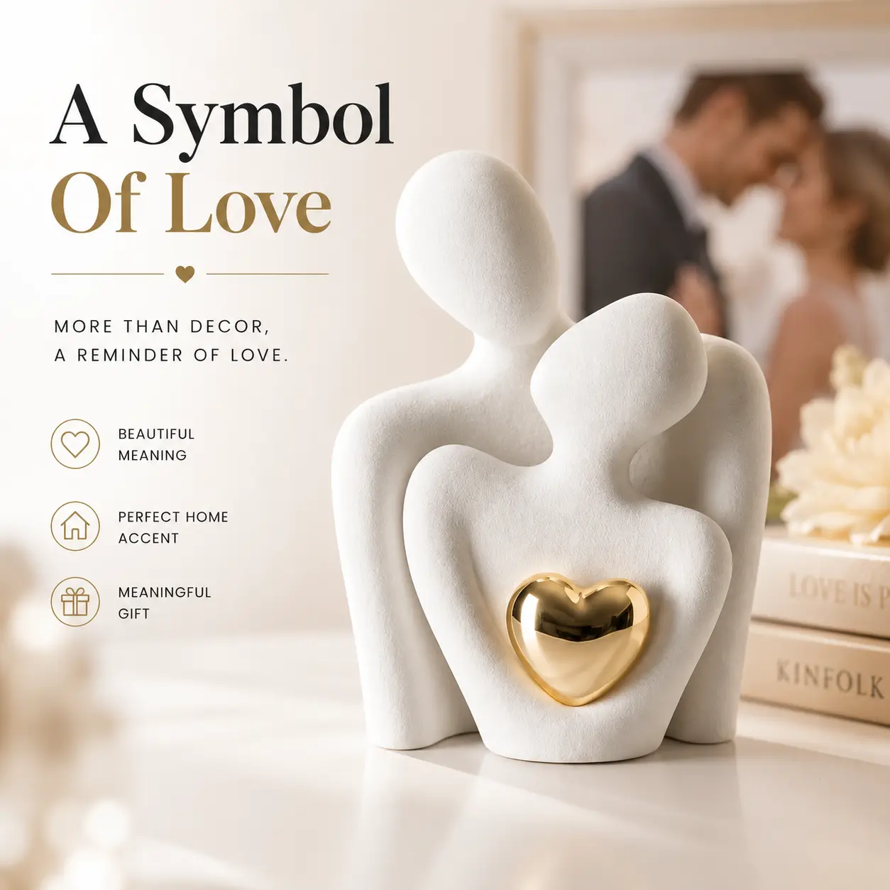 Mini Couple Resin Figurines, Cute Romantic Couple Statue for Desk Decor, Minimalist Home Decoration, Sweet Love Gift for Couples, Anniversary Wedding Gift