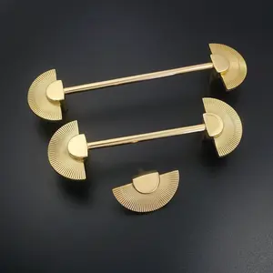 Gothic Drawer Pulls and Knobs in Satin Brass