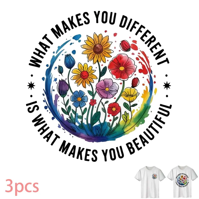 DIY Heat Transfer Vinyl Stickers for T-shirts, Jeans, Hoodies, Backpacks - Durable PVC, Washable, Iron-On Design, DTF Transfer, Custom Patterns