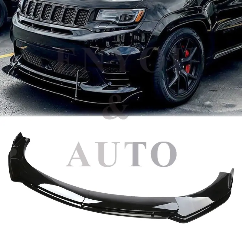 Front Bumper Lip Spoiler Lower Splitter for Jeep Compass 2007-2023, Glossy Black Durable ABS Plastic Body Car Accessories