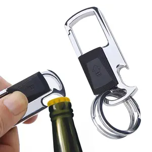 Metal Keychain Car Key Chain Holder Clip with 2 Detachable Key Rings Bottle Opener Keychain