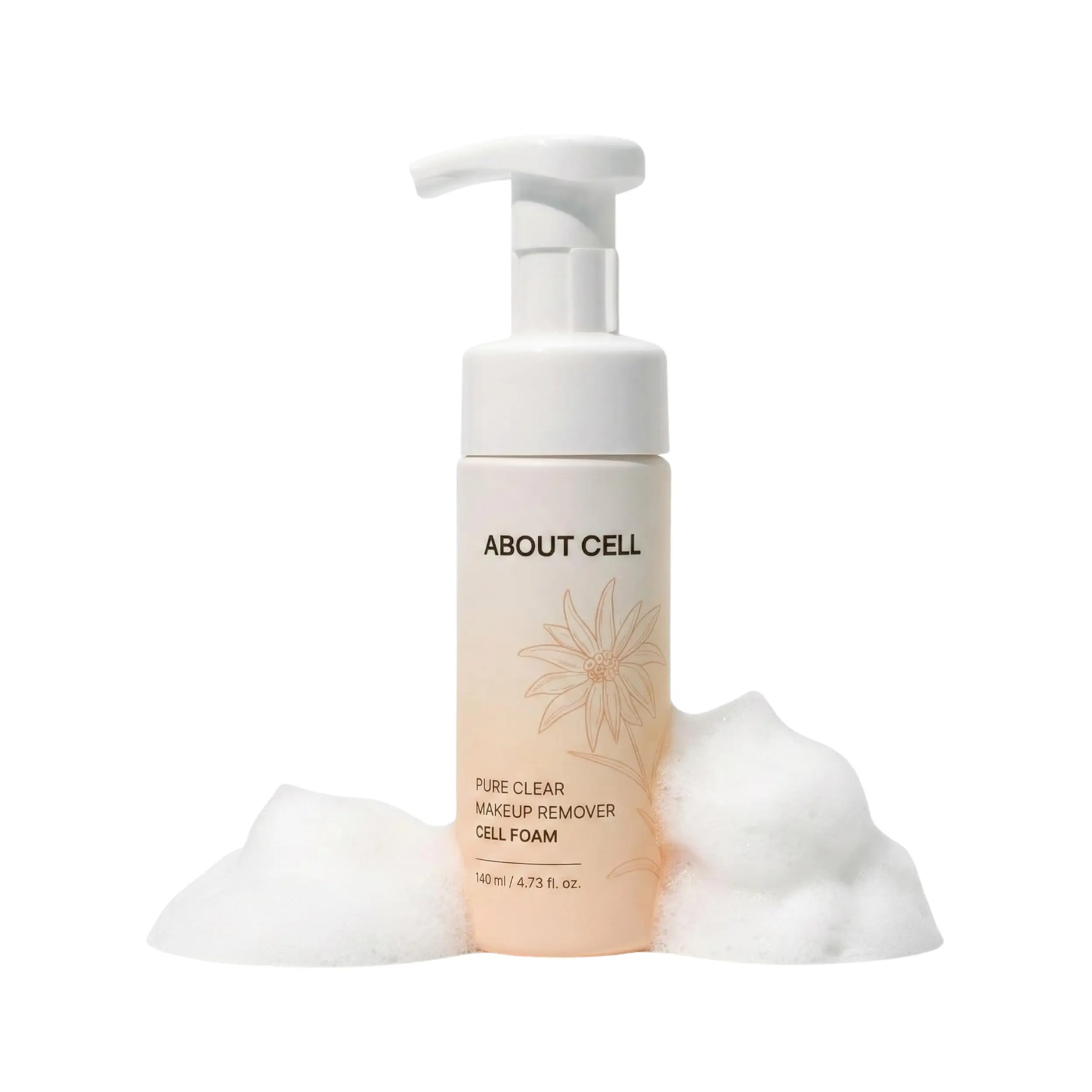 [ABOUT CELL] Pure Clear Makeup Remover Cell Foam 140ml, Makeup-Reactive Bubble Foam
