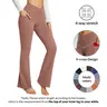 baleaf Women's Flare Leggings with Crossover High Waist, Stretchy Yoga Pants with Pockets for Lounge & Workout, Petite and Tall Sizes, Stretchy High Waist, Sports Bottoms