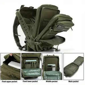 45L 3-Day Bug Out Backpack with 3 MOLLE System Packs, Backpack for Travel, Outdoor Camping Hiking Rucksack, Crossfit Gym Bag